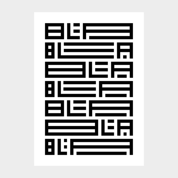 Bla bla bla. svart text